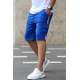 Madmext Saxe Striped Fitness Capri for Men 2907 - Sax mavi