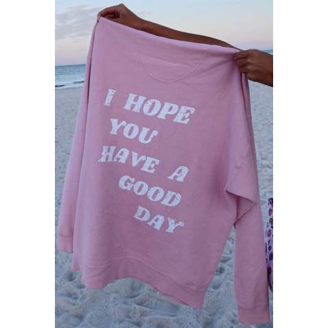 Mad Girls Back Printed Pink Sweatshirt MG1219 - Pembe