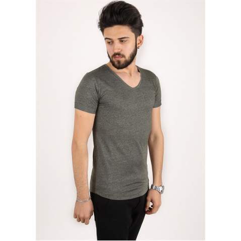 Madmext Men Khaki T-shirt 2301 - Haki