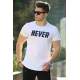 Madmext Big Size White Printed T-shirt for Men 4560 - Beyaz