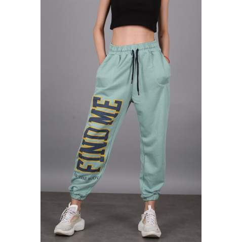 Mad Girls Almond Green Sweatpants MG1101 - Çağla yeşili