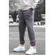 Men Smoke Gray Basic Jogger Trousers - Füme