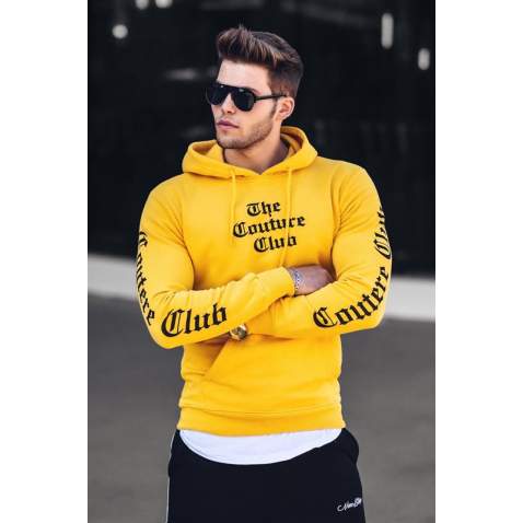 Madmext Men Hoodie Yellow Sweatshirt 2877 - Sarı