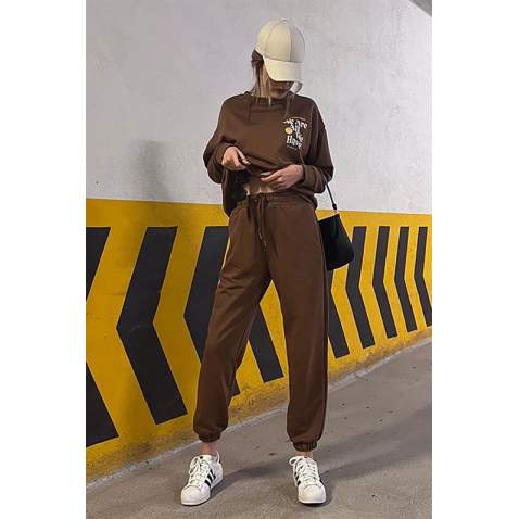 Mad Girls Brown Tracksuit Mg1278 - Kahverengi