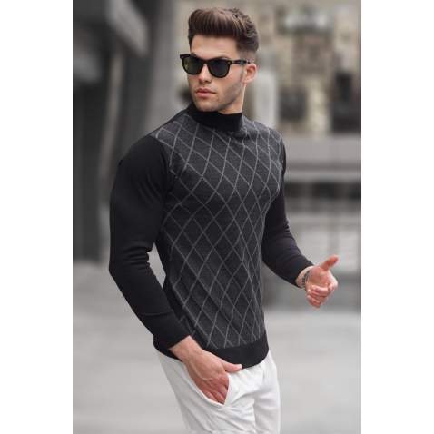 Black Turtleneck Knitwear Sweater 5785 - Siyah