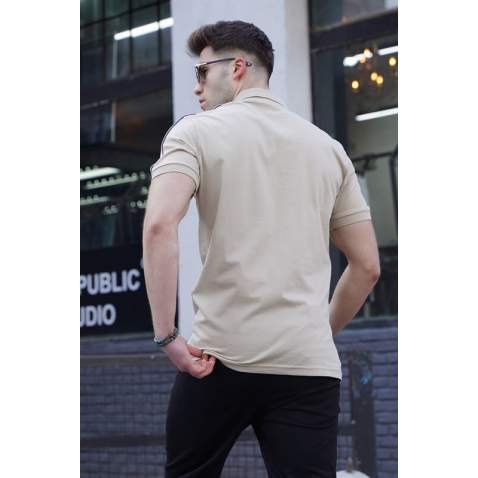 Men Beige Polo T-Shirt - Bej