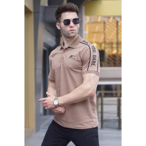 Brown Embroided Polo T-Shirt 5892 - Kahverengi