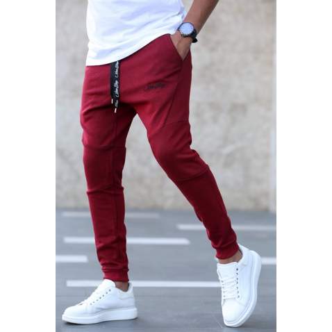 Madmext Men Printed Maroon Sweatpants 2711 - Bordo