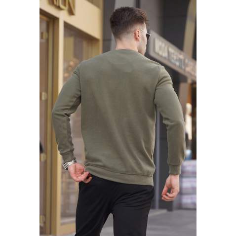 Khaki Designed Knitwear Sweater 5963 - Haki