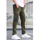 Khaki Jogger Trousers with Cargo Pockets 5791 - Haki