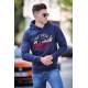 Madmext Navy Blue Printed Hoodie 4177 - Lacivert