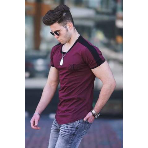 Madmext Men Printed Maroon T-Shirt 4472 - Bordo