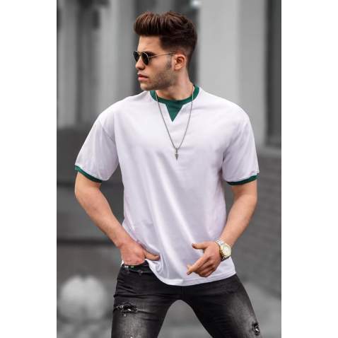 Men White Basic T-Shirt 5859 - Beyaz