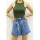 Mad Girls Mint Khaki Crop Top MG361 - Haki