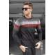 Madmext Black Crewneck Sweater For Men 5608 - Siyah