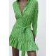 Women Designed Green Dress Top - Yeşil