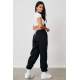 Women Black Oversize Sweatpants MG1235 - Siyah