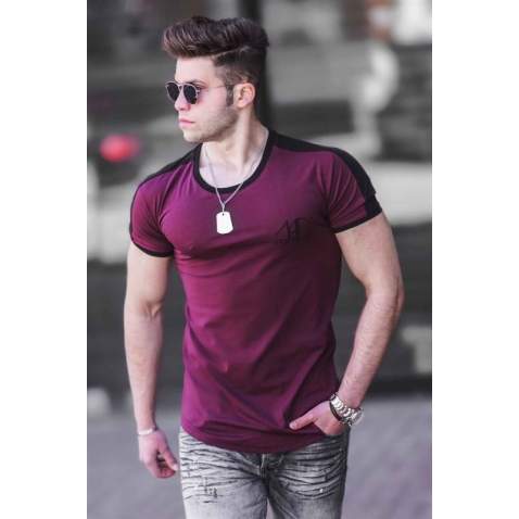 Madmext Men Printed Maroon T-Shirt 4472 - Bordo