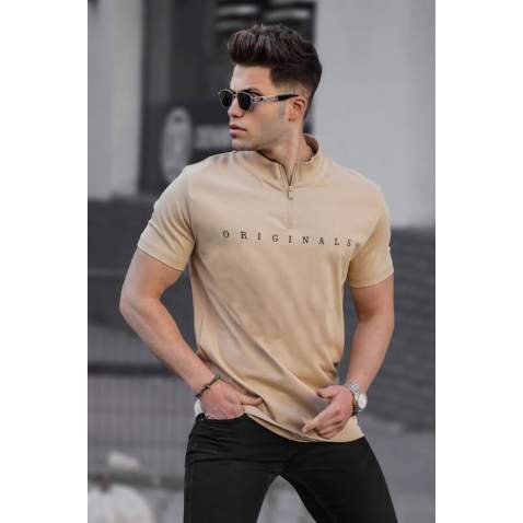 Men Beige T-Shirt 5858 - Bej