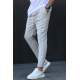 Men Gray Slim Fit Jogger Trousers 5471 - Gri