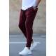 Madmext Men Checkered Maroon Sweatpants 4219 - Bordo