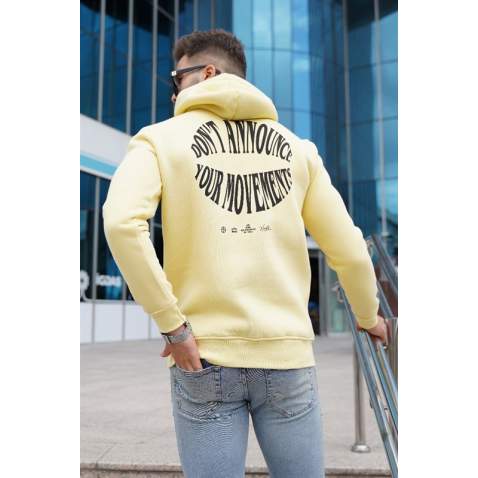 Madmext Yellow Hoodie Sweatshirt For Men 5331 - Sarı