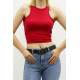 Mad Girls Maroon Crop Top MG361 - Bordo