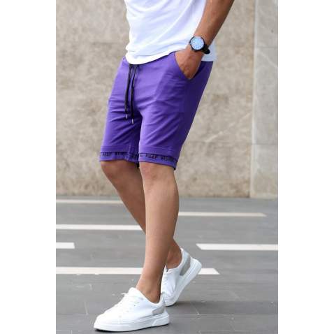 Madmext Purple Basic Capri for Men 4233 - Mor