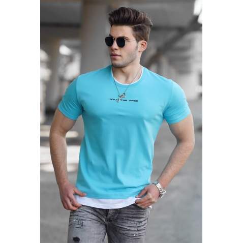 Madmext Turquoise Basic T-shirt for Men 4473 - Turkuaz