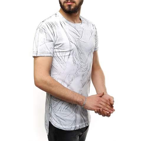 Madmext Men Printed White T-shirt 2258