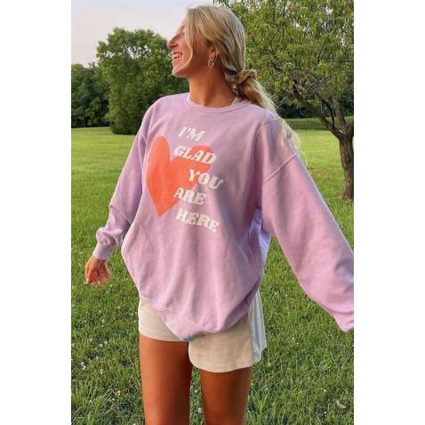 Mad Girls Pink Sweatshirt MG1224 - Lila