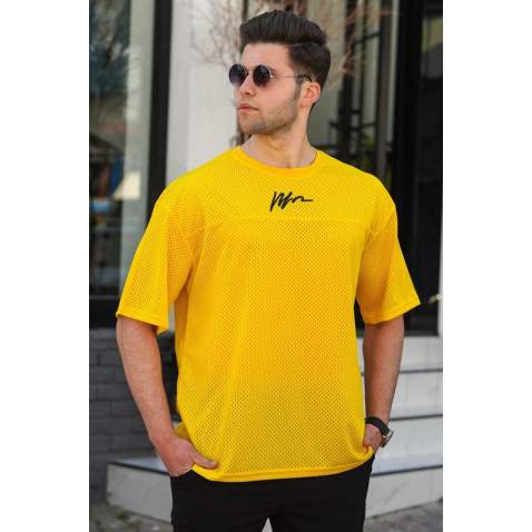 Madmext Yellow Oversize T-shirt for Men 5233 - Sarı