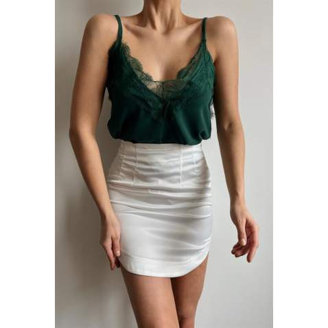 Mad Girls White Mini Skirt MG1439 - Beyaz