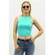 Mad Girls Turqouise Crop Top MG361 - Turkuaz