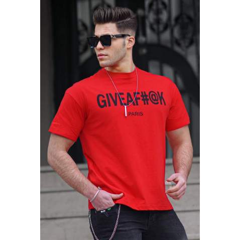 Madmext Red Printed T-shirt for Men 4969 - Kırmızı