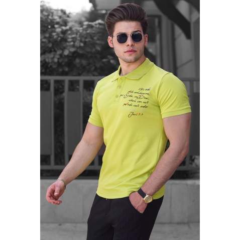 Madmext Yellow Polo Shirt for Men 4634 - Sarı