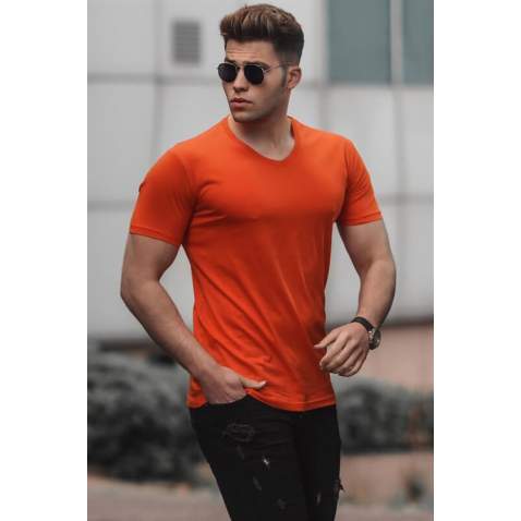 Madmext Men Orange T-shirt 5281 - Turuncu