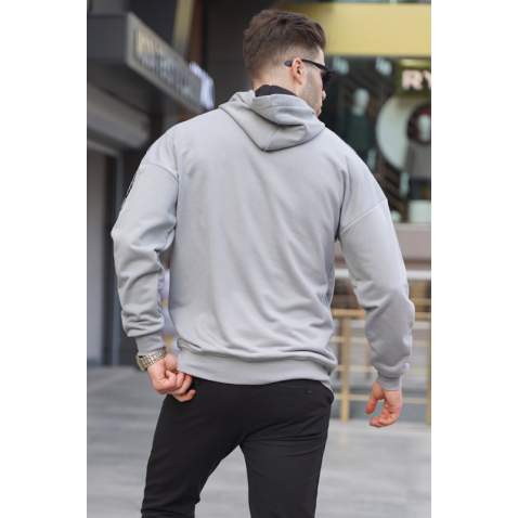 Madmext Dye Gray Basic Men's Hoodie 4721 - Boyalı gri