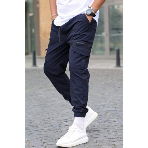 Navy Blue Cargo Trousers 5477 - Lacivert