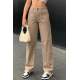 Mad Girls Beige Palazzo Jeans Mg1247 - Bej