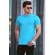 Madmext Blue Basic Polo Shirt for Men 4550 - Mavi