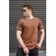 Men Basic Brown T-Shirt - Kahverengi