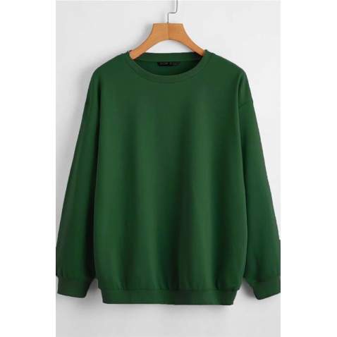 Mad Girls Green Basic Sweatshirt MG806 - Yeşil