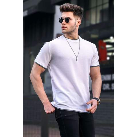 Madmext Men White T-Shirt 5815 - Beyaz