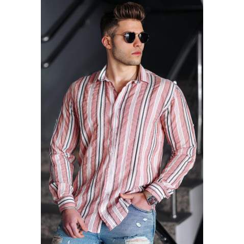 Madmext Men Pink Shirt 4940 - Pembe