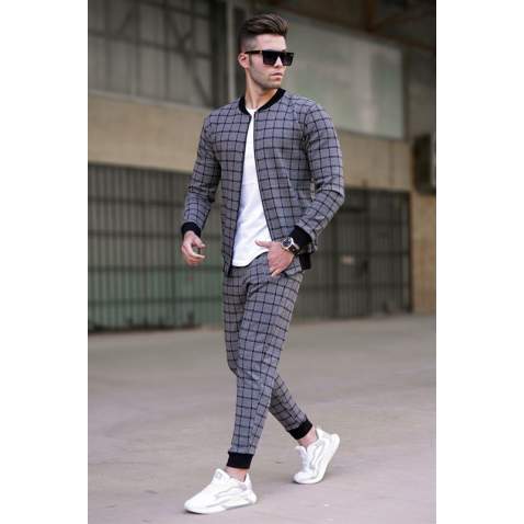 Madmext Printed Black Tracksuit For Men 5321 - Siyah