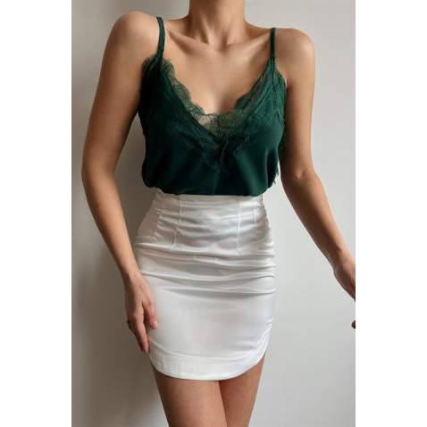 Mad Girls White Mini Skirt MG1439 - Beyaz