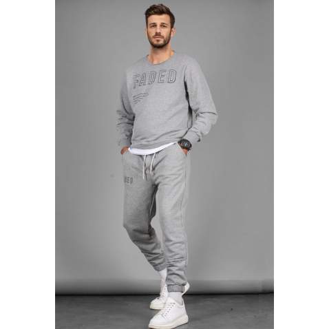 Madmext Grey Printed Tracksuit 4679 - Gri