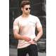 Madmext Men Printed Beige T-shirt 5270 - Bej