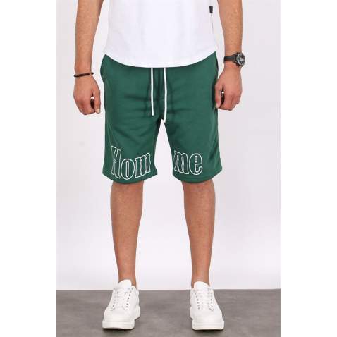 Madmext Men Printed Green Capri Shorts 5439 - Yeşil